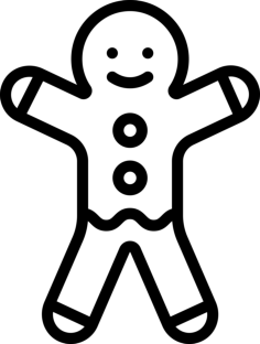 Gingerbread Man Outline Drawing Svg Vector, Free Vectors File